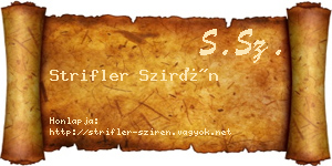 Strifler Szirén névjegykártya